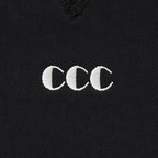Embroidered Logo Switching Cotton Sweatshirt #BLACK [CCC-241C001]