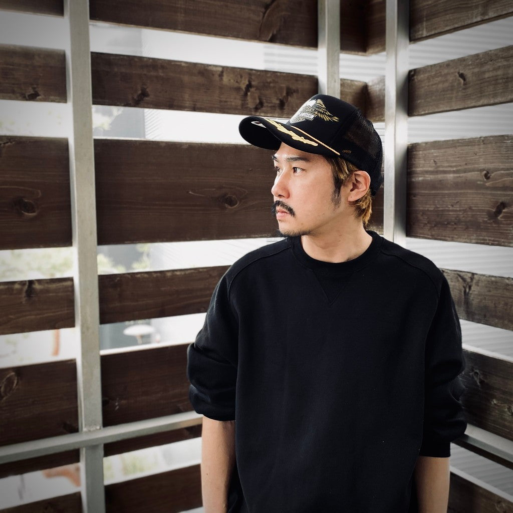 哈雷戴維森 | 尖叫鷹彎簷貼片帽 #黑色/金色 [HD25SS-CAP-01]
