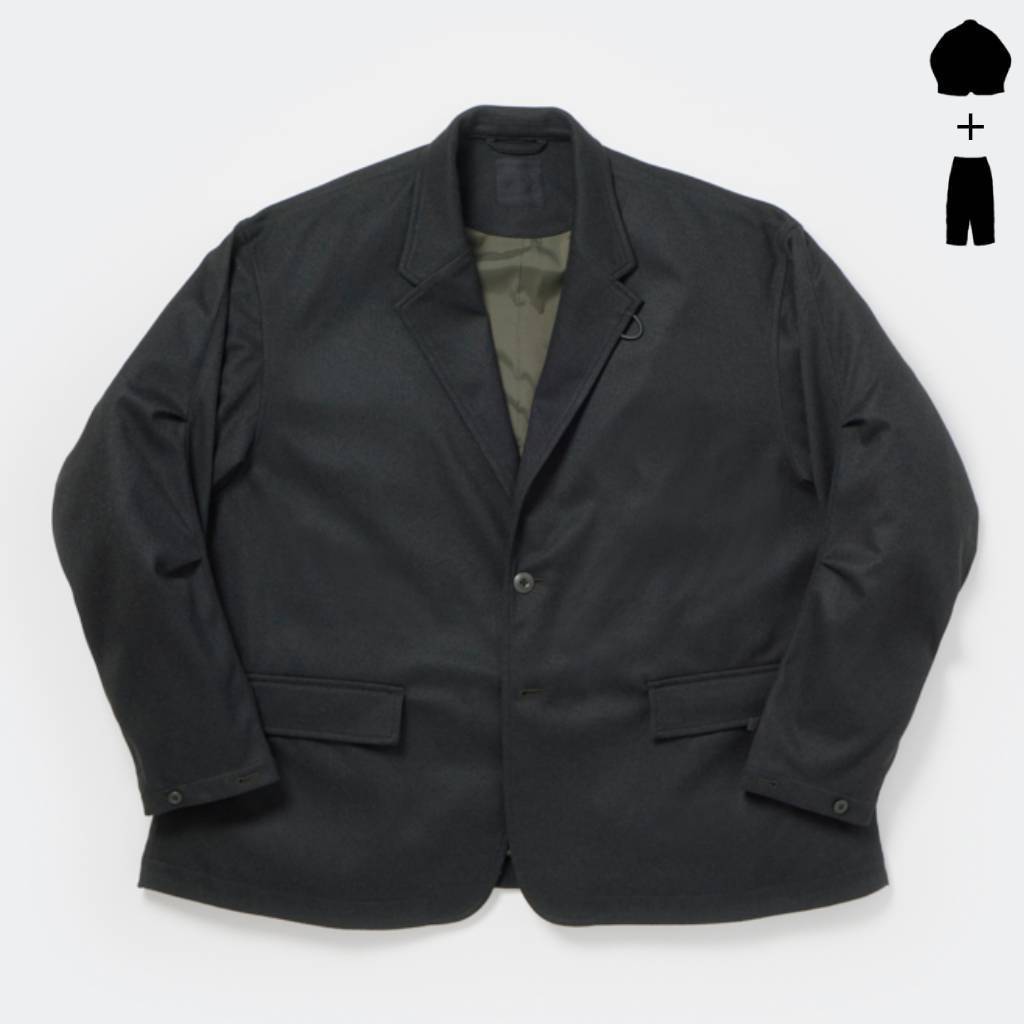 TECH LOOSE 2B JACKET FLANNEL & TECH EASY TROUSERS FLANNEL #D.OLIVE [BJ-32026W / BP-39026W]