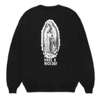 WASHED MIDDLE WEIGHT CREW NECK SWEAT SHIRT ( TYPE-2 ) #BLACK/WHITE [26FWE-WMC-SS04]