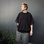 科技風短袖衛衣 #黑色 [BE-51025]