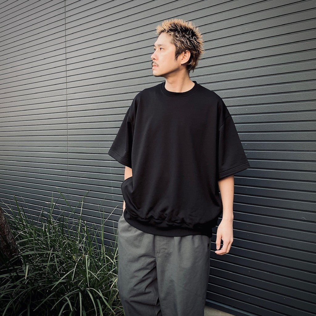 科技風短袖衛衣 #黑色 [BE-51025]