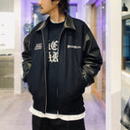 LEATHER VARSITY JACKET (TYPE-1) #BLACK [25FW-WMO-BL12]