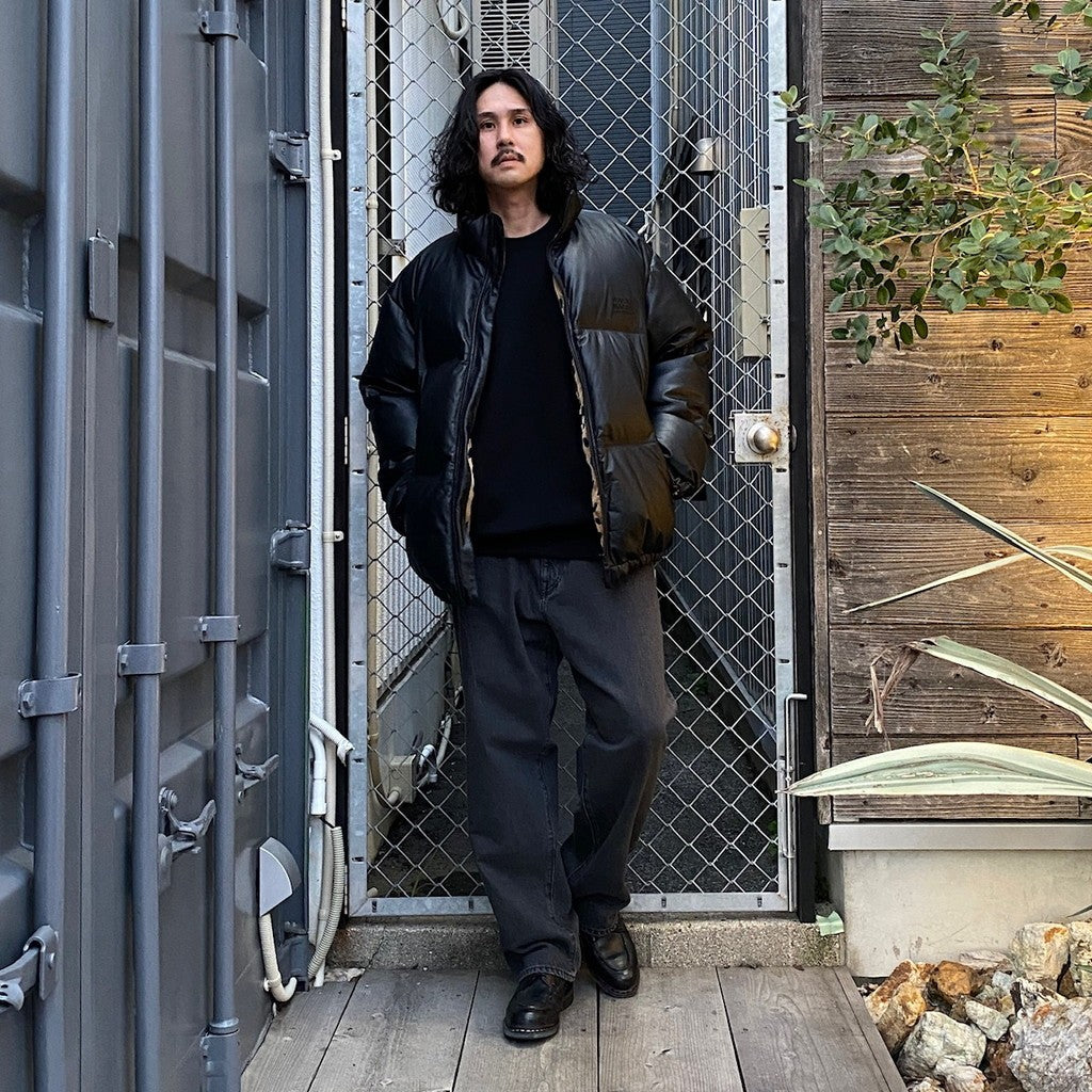 皮革羽絨外套（TYPE-2）#黑色 [24FW-WMO-OD02]