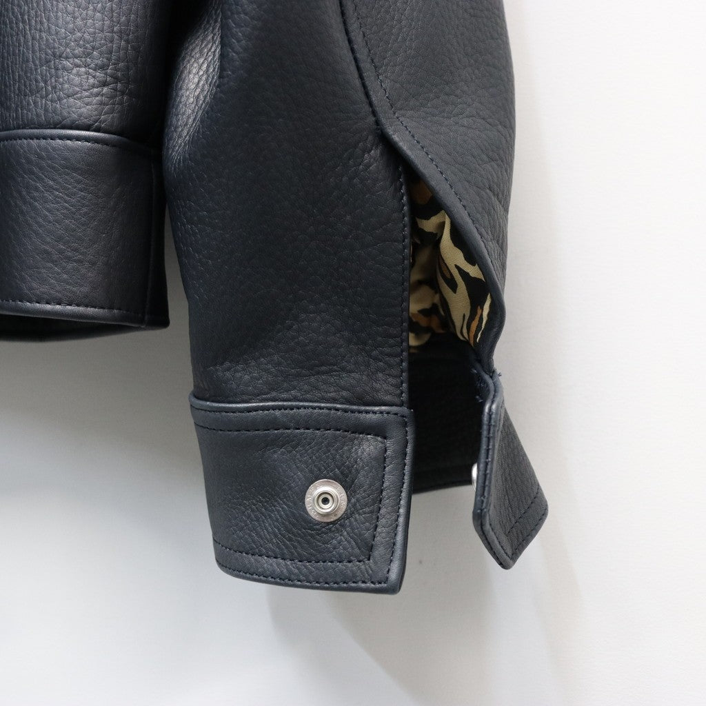 SINGLE RIDERS LEATHER JACKET ( TYPE-2 ) #D-BLUE [26SS-WMO-BL02]