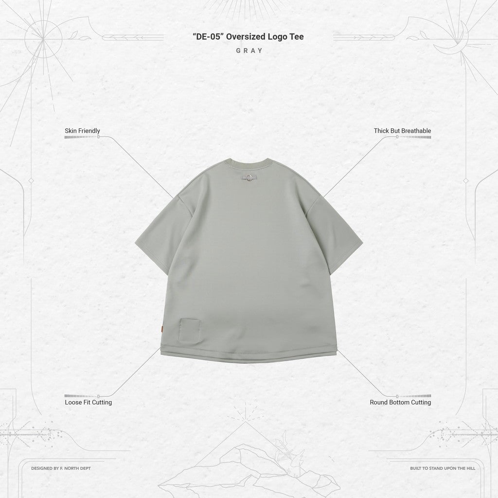 「DE-05」超大Logo T卹 #灰色 [GOOPI-24SS-AUG-03]