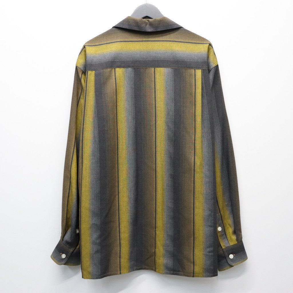 OMBRE STRIPED OPEN COLLAR SHIRT L/S #YELLOW [26SS-WMS-OC13