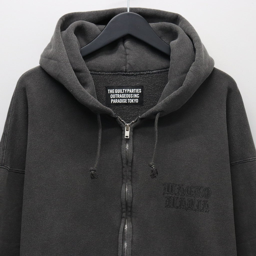 WASHED MIDDLE WEIGHT FULL ZIP HOODED SWEAT SHIRT #GRAY [26SS-WMC-SS04]