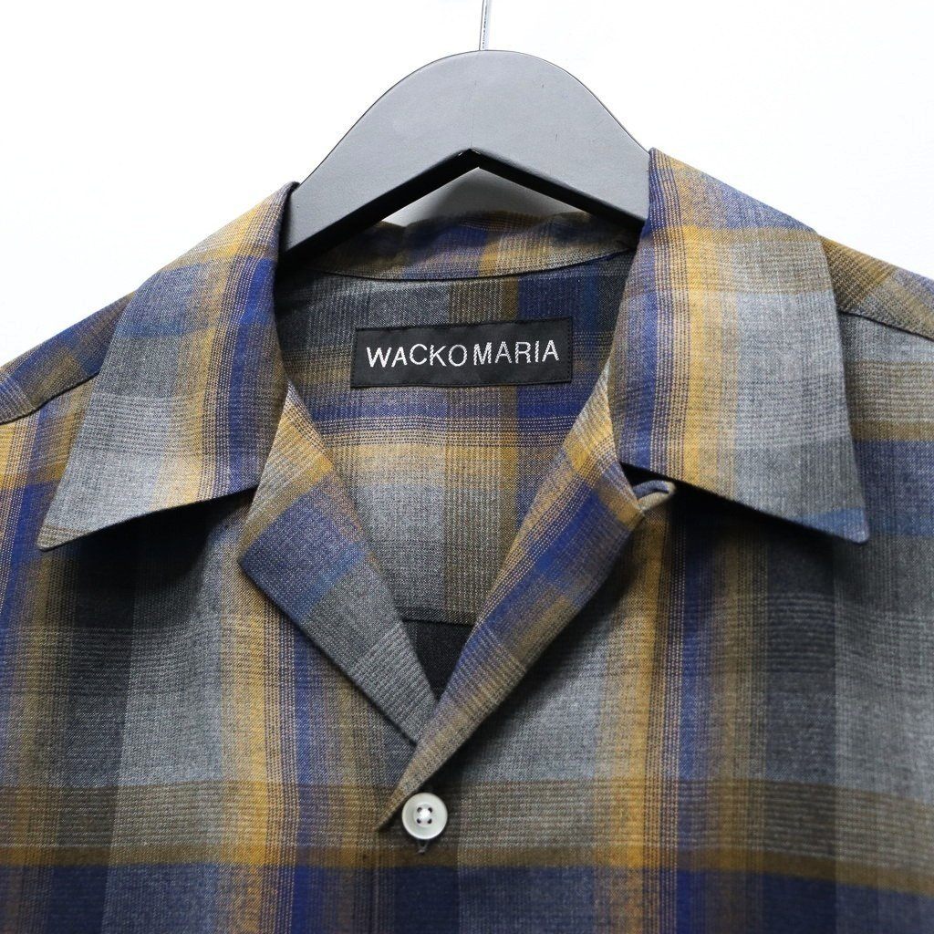 OMBRE CHECK OPEN COLLAR SHIRT S/S ( TYPE-1 ) #BLUE [26SS-WMS-OC09]