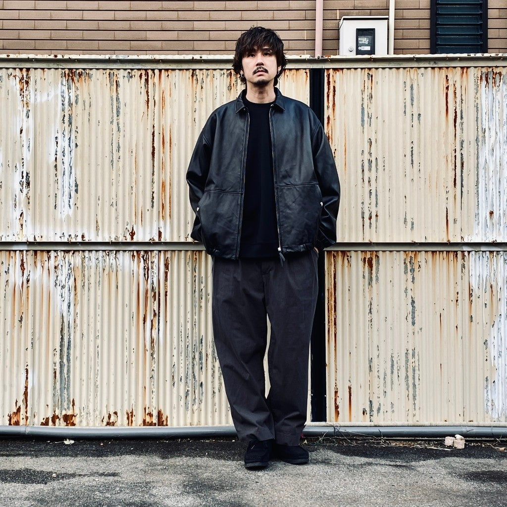 2TUCK WIDE CUT&SEW PANTS #GRAY [AY-1027]