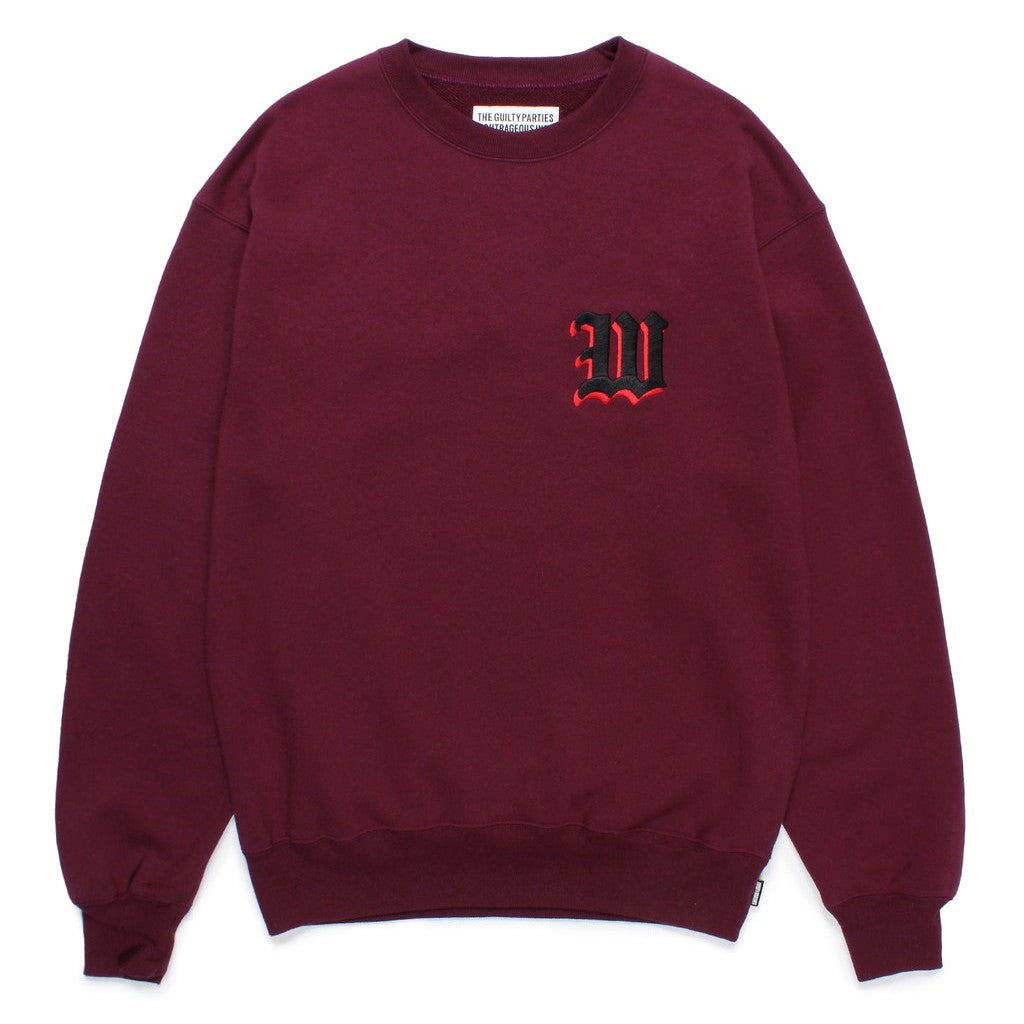 MIDDLE WEIGHT CREW NECK SWEAT SHIRT ( TYPE-2 ) #BURGUNDY [24FW-WMC-SS08]