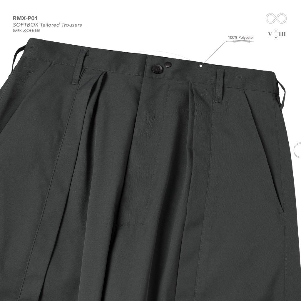 「RMX-P01」 SOFTBOX Tailored Trousers #DARK LOCH-NESS [GOOPI-24AW-DEC-01]