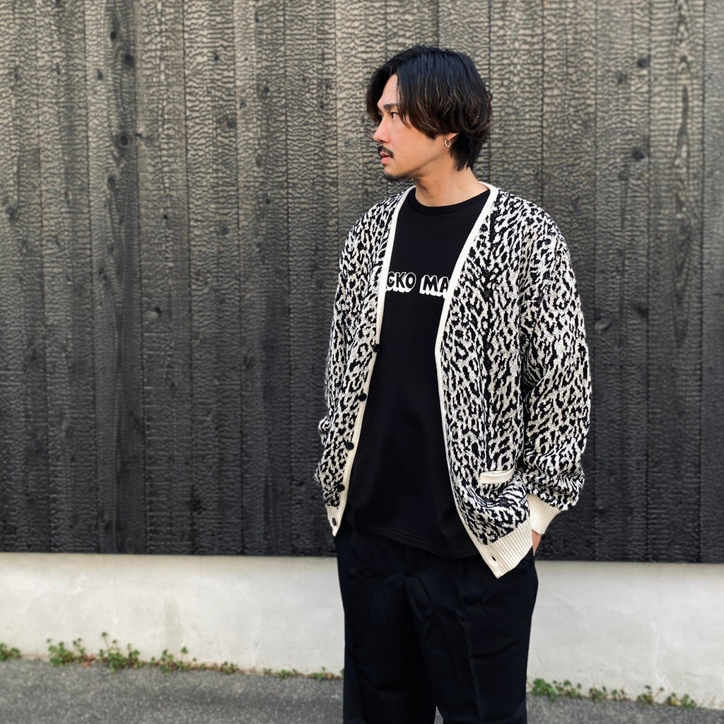 LEOPARD JACQUARD CARDIGAN ( TYPE-1 ) #WHITE [26SS-WMK-KN14]