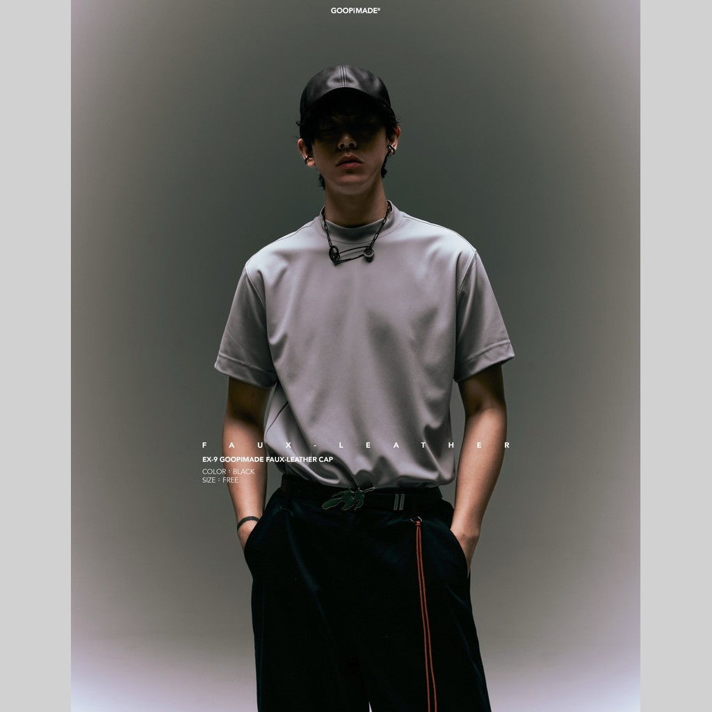 EX-9 GOOPiMADE Faux-Leather Cap #Black [GOOPI-26SS-JUL-04]