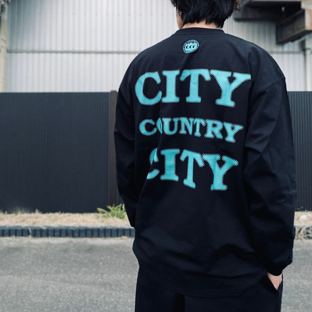 COTTON L/S T-SHIRT_CITY COUNTRY CITY #BLACK [CCC-261T002]