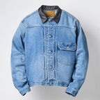 Leather Collar Denim Jacket #Indigo [SD26F-JK01]
