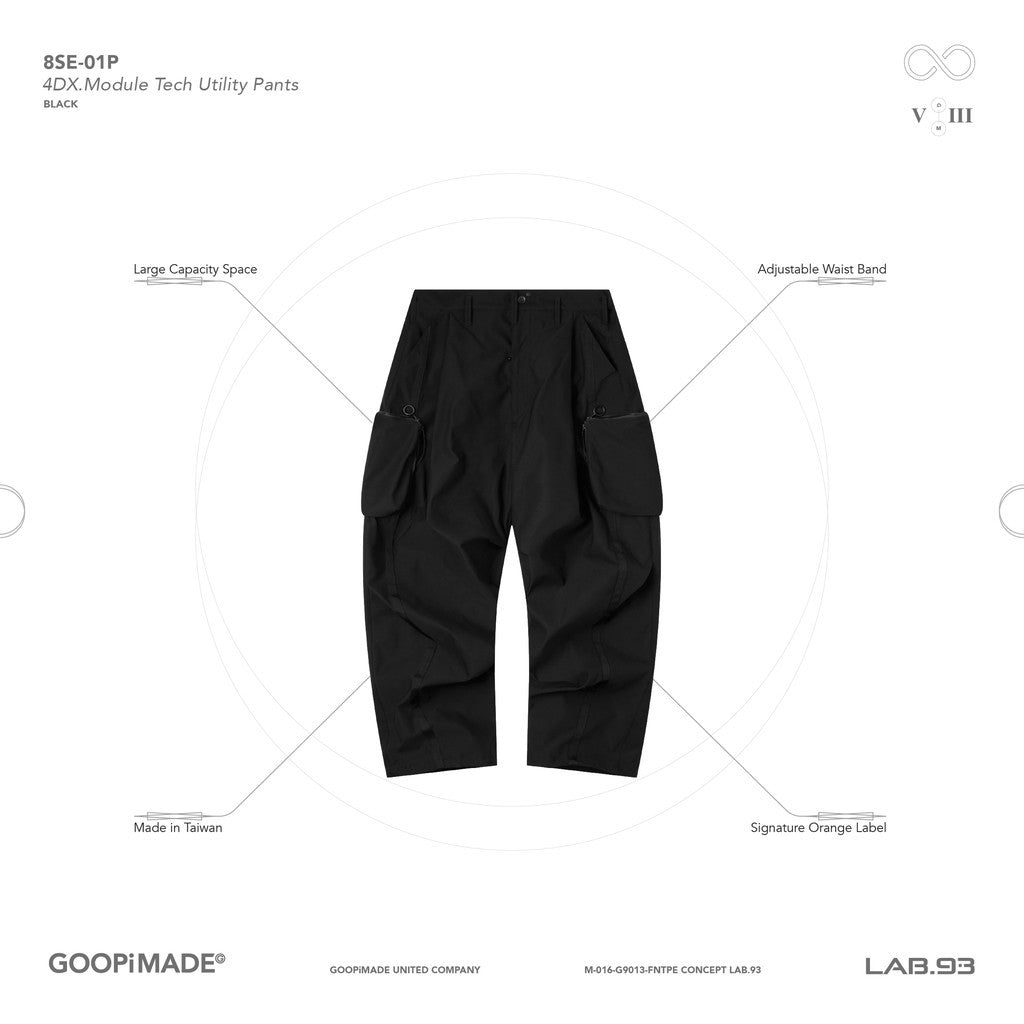 「8SE-01P」 4DX.Module Tech Utility Pants #BLACK [GOOPI-24AW-OCT-03]