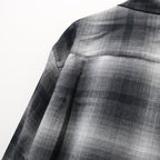 OMBRE CHECK OPEN COLLAR SHIRT L/S ( TYPE-1 ) #GRAY [26FWE-WMS-OC01]