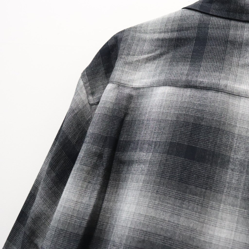 OMBRE CHECK OPEN COLLAR SHIRT L/S ( TYPE-1 ) #GRAY [26FWE-WMS-OC01]