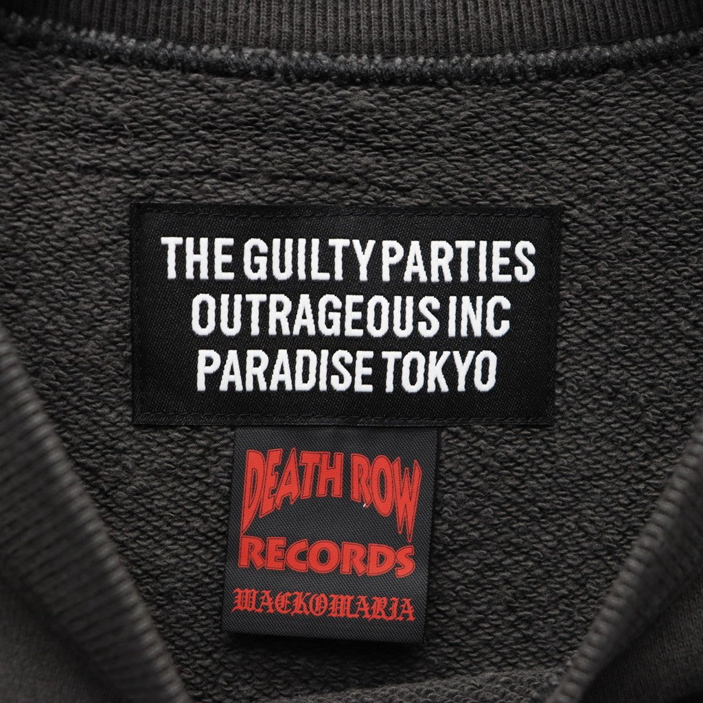 DEATH ROW RECORDS | WASHED MIDDLE WEIGHT CREW NECK SWEAT SHIRT #GRAY [DEATHROW-WM-SS03]