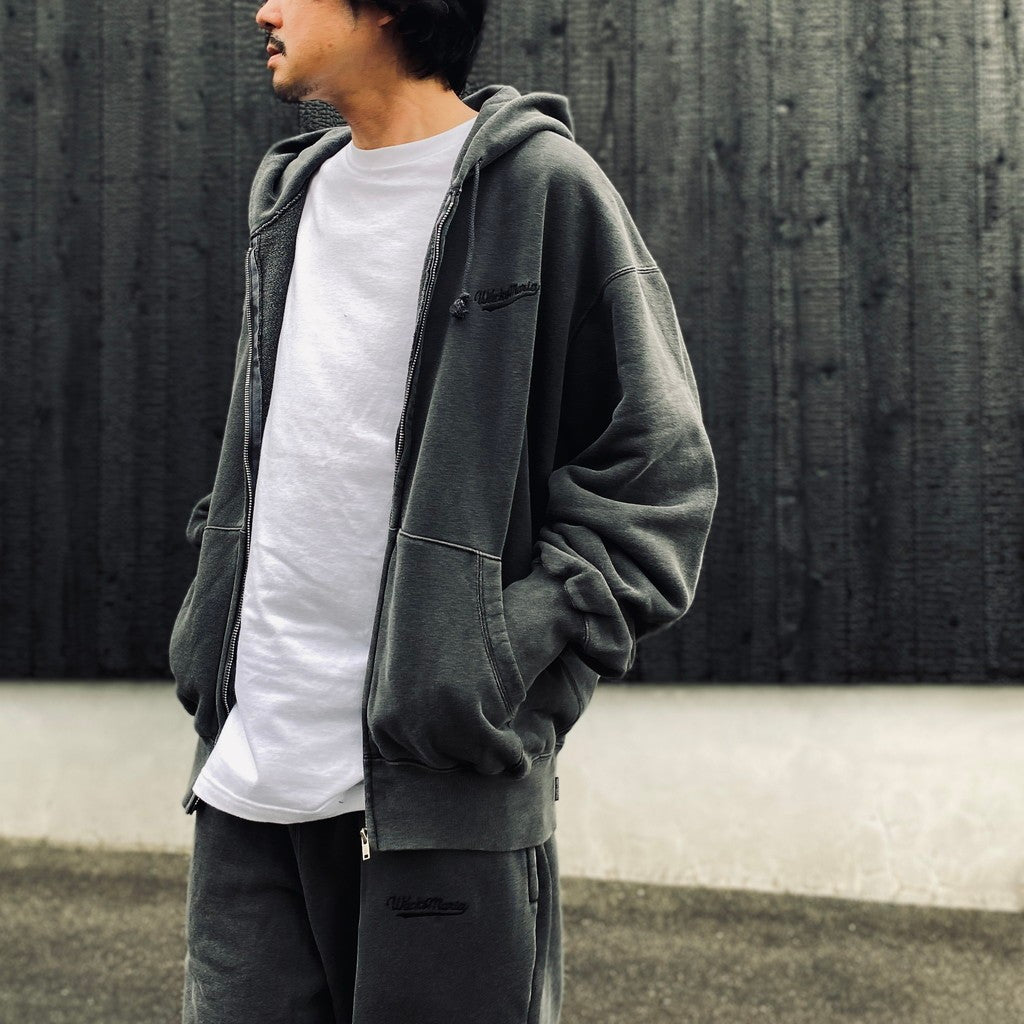 WASHED MIDDLE WEIGHT FULL ZIP HOODED SWEAT SHIRT #GRAY [26FWE-WMC-SS01]