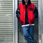 LEATHER VARSITY JACKET -B- ( TYPE-2 ) #RED [24FW-WMO-BL16]