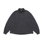 BIO WASHED EASY HALF ZIP SWEAT SHIRTS #ASH CHARCOAL [HOD25AWSWEHZSS]