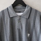 STRIPE KNIT POLO #GRAY [SS24-KN03]
