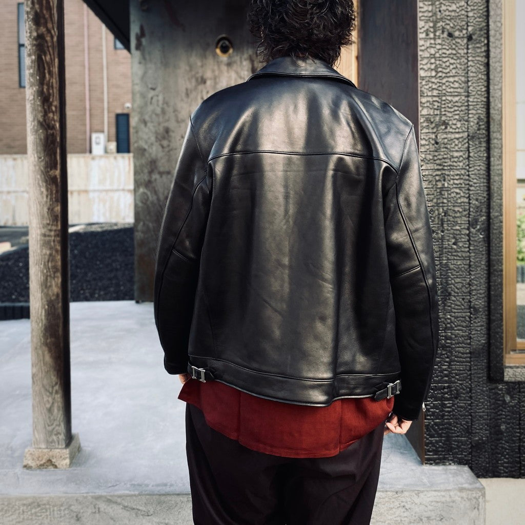 DOUBLE RIDERS LEATHER JACKET ( TYPE-2 ) #BLACK [25FW-WMO-BL03]