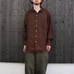 Micro Plaid Open Collar Shirt #Brown [SD26F-SH02]