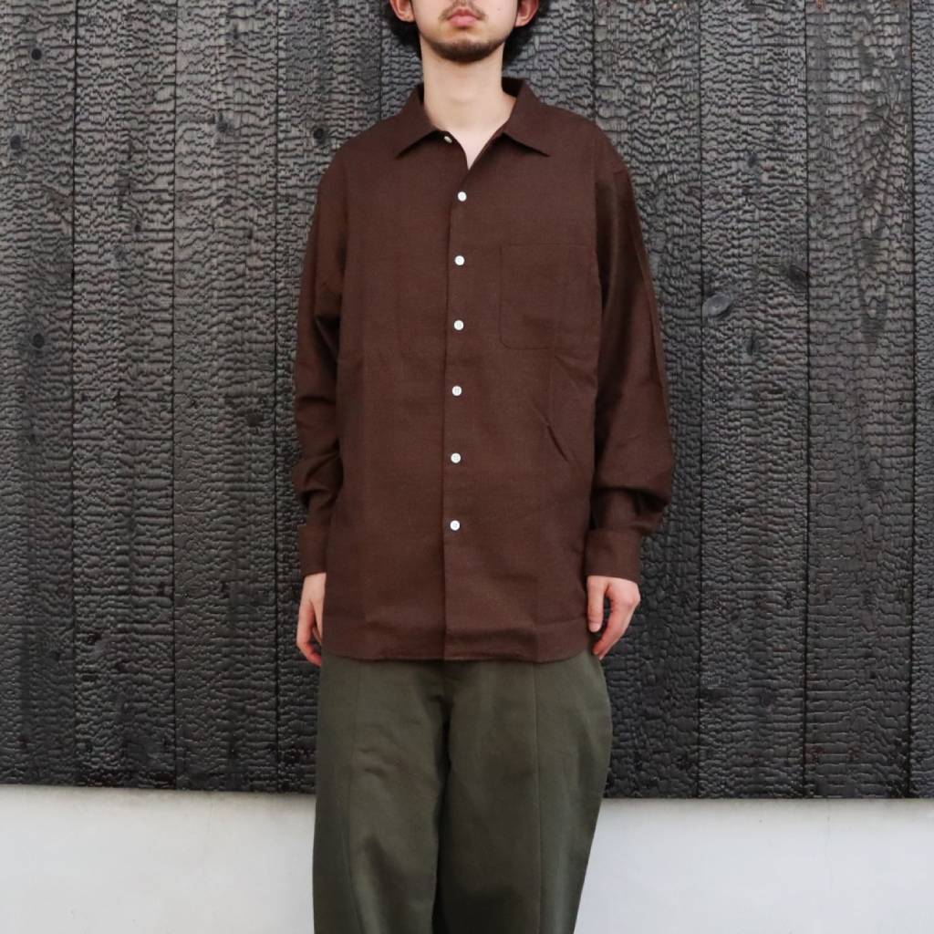 Micro Plaid Open Collar Shirt #Brown [SD26F-SH02]