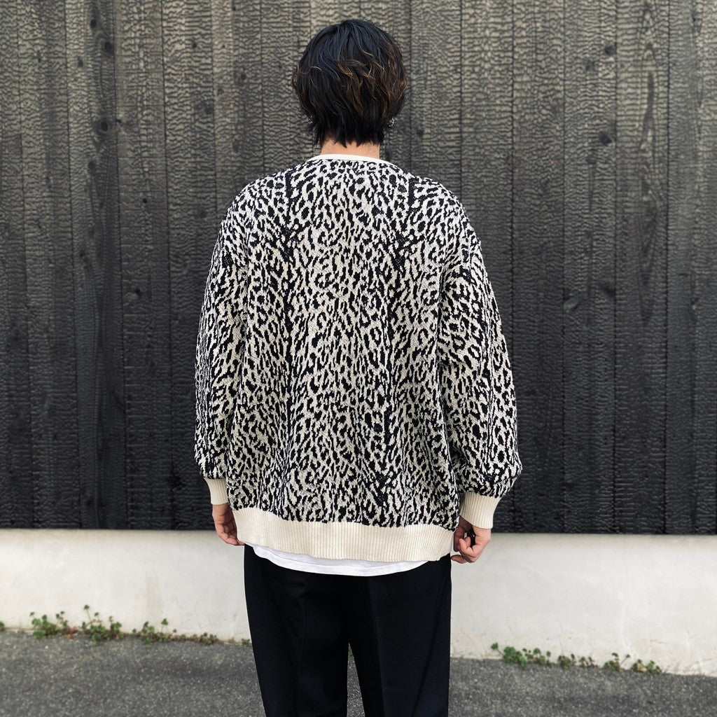 LEOPARD JACQUARD CARDIGAN ( TYPE-1 ) #WHITE [26SS-WMK-KN14]