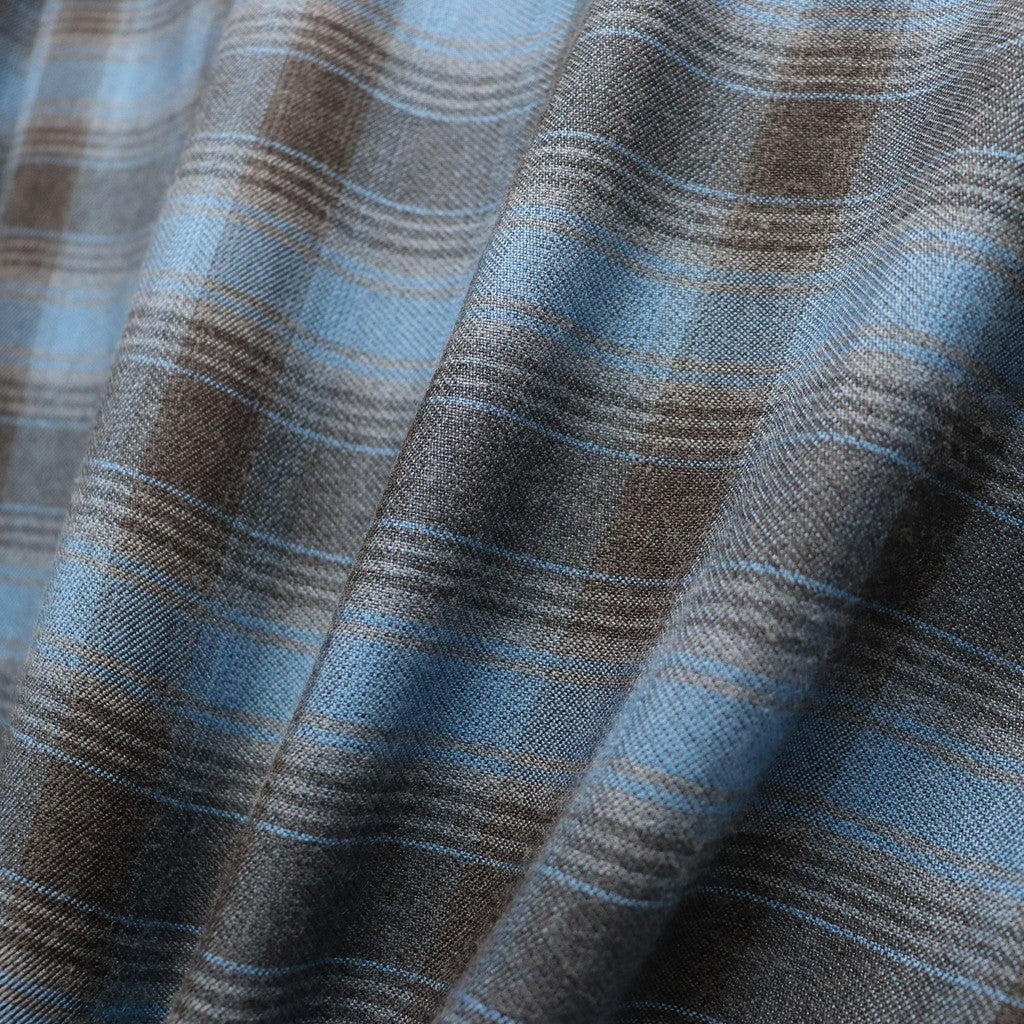 OMBRE CHECK OPEN COLLAR SHIRT S/S ( TYPE-3 ) #BLUE [26SS-WMS-OC14]
