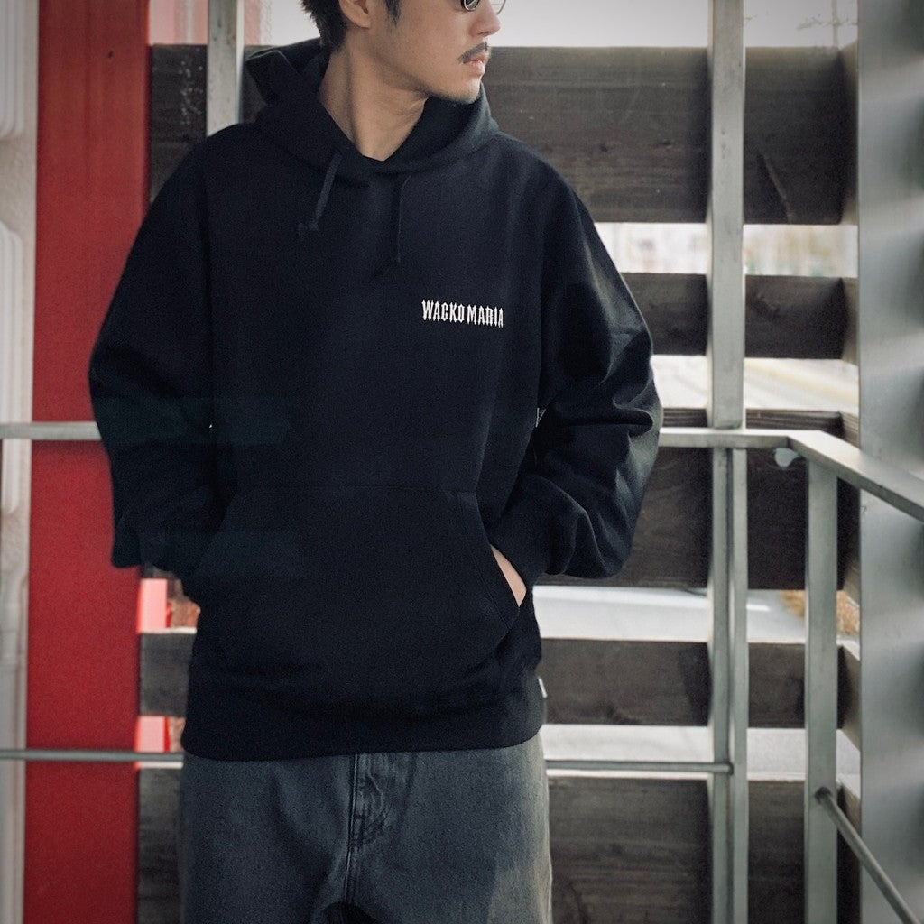 HEAVY WEIGHT PULLOVER HOODED SWEAT SHIRT ( TYPE-2 ) #BLACK [25SS-WMC-SS04]
