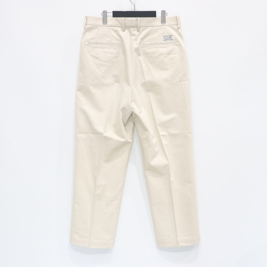 DOUBLE PLEATED CHINO TROUSERS #L-BEIGE [25SS-WMP-PT13]