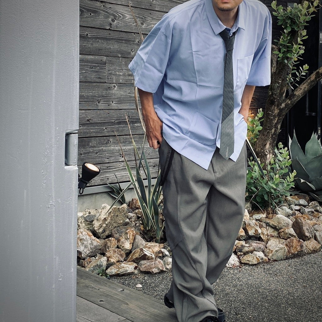 "MA-T7" 條紋 x 條紋混搭領帶 #MIXED GRAY [GOOPI-25SS-JUN-03]