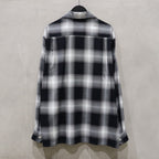 OMBRE CHECK OPEN COLLAR SHIRT L/S ( TYPE-1 ) #GRAY [24FW-WMS-OC01]