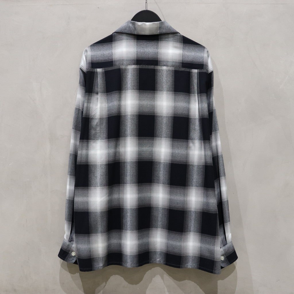 OMBRE CHECK OPEN COLLAR SHIRT L/S ( TYPE-1 ) #GRAY [24FW-WMS-OC01]