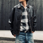 REMADE RAYON PLAID SHIRT AGED #D.GREEN×WHITE [BW261-RRPS]