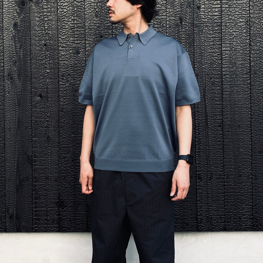 TECH KNIT POLO S/S #SMOKE BLUE [BE-43026] - cocorozashi 三重県