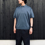 TECH KNIT POLO S/S #SMOKE BLUE [BE-43026]
