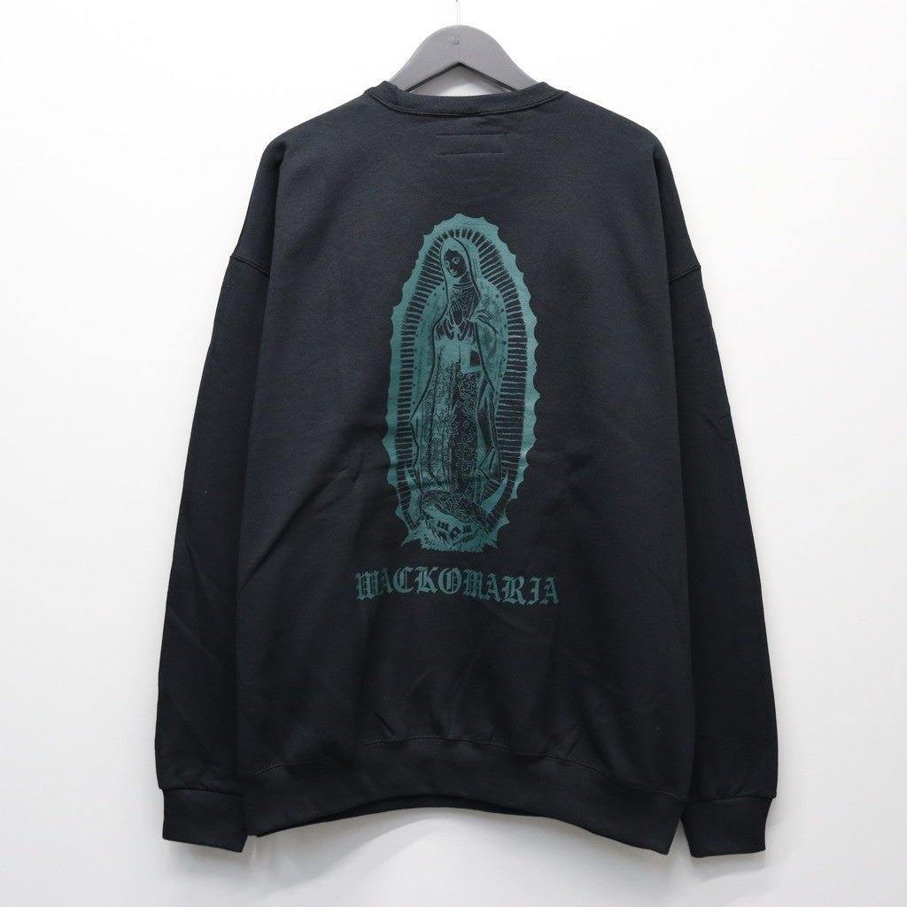 CREW NECK SWEAT SHIRT ( TYPE-2 ) #BLACK/GREEN [26SSE-WMC-SS07]