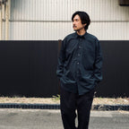 TECH REGULAR COLLAR SHIRT L/S SOLID #INK BLACK [BE-81026]