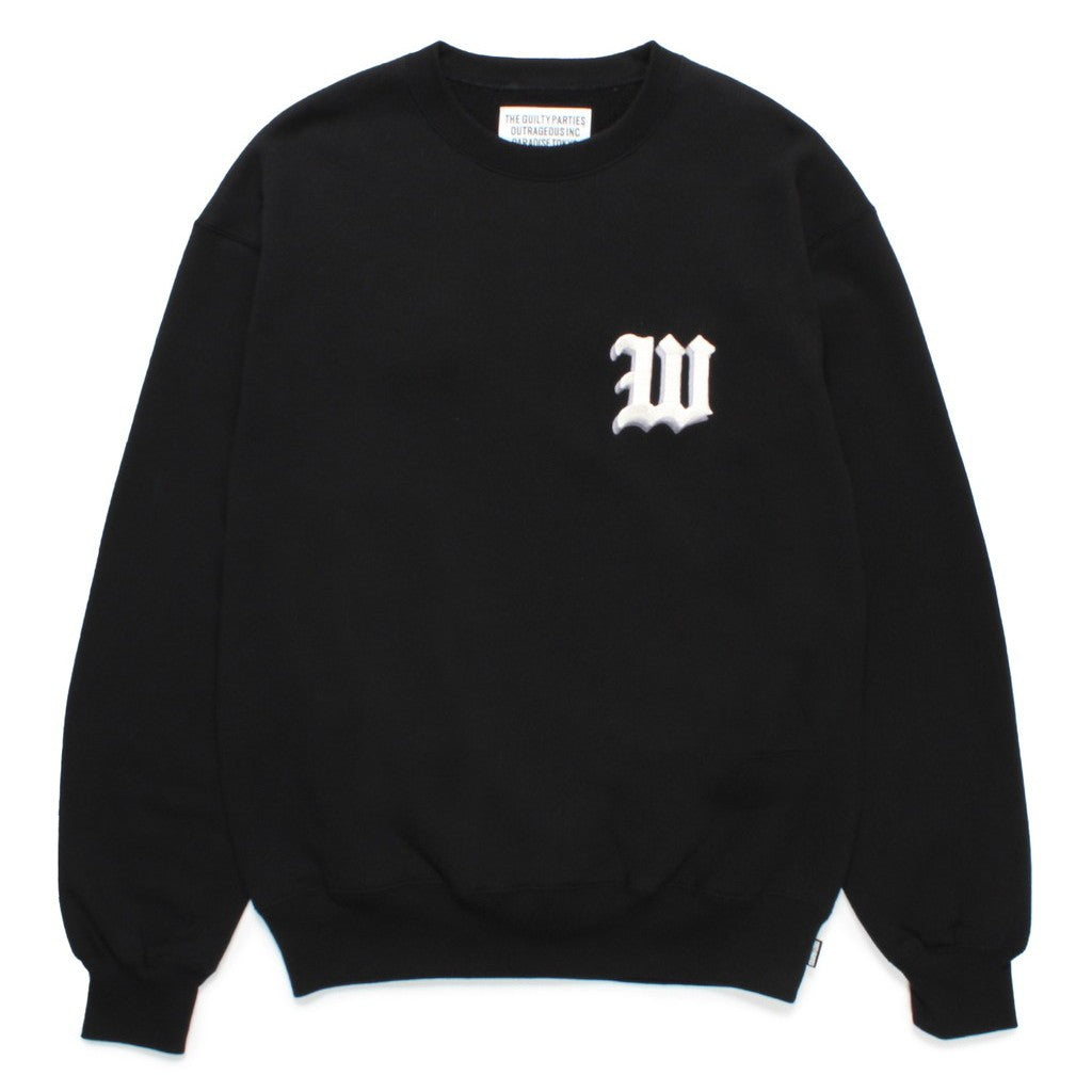 MIDDLE WEIGHT CREW NECK SWEAT SHIRT ( TYPE-2 ) #BLACK [24FW-WMC-SS08]