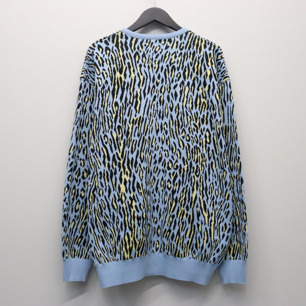 LEOPARD JACQUARD CARDIGAN ( TYPE-2 ) #L-BLUE [26SS-WMK-KN18