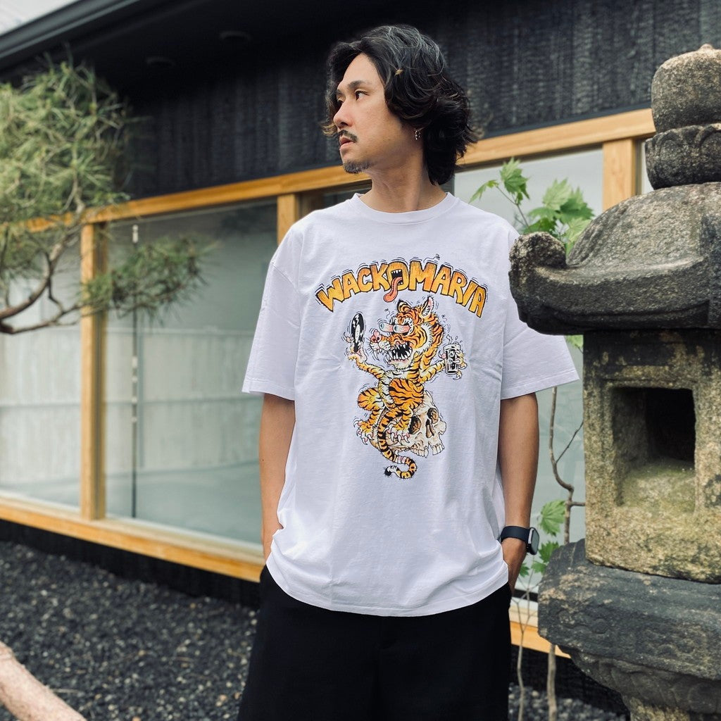 TIM LEHI | WASHED HEAVY WEIGHT CREW NECK T-SHIRT #WHITE [26SS-WMT-WT01]