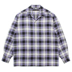OMBRE CHECK OPEN COLLAR SHIRT L/S (TYPE-1) #PURPLE [25FW-WMS-OC05]