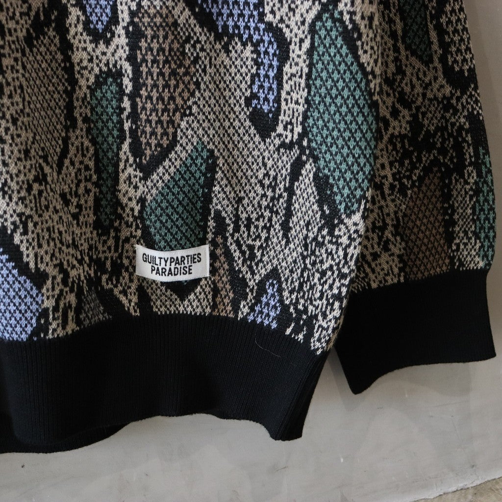 PYTHON KNIT POLO SHIRT #BEIGE [24FW-WMK-KN14]