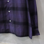 OMBRE CHECK OPEN COLLAR SHIRT L/S (TYPE-4) #PURPLE [24FW-WMS-OC04]