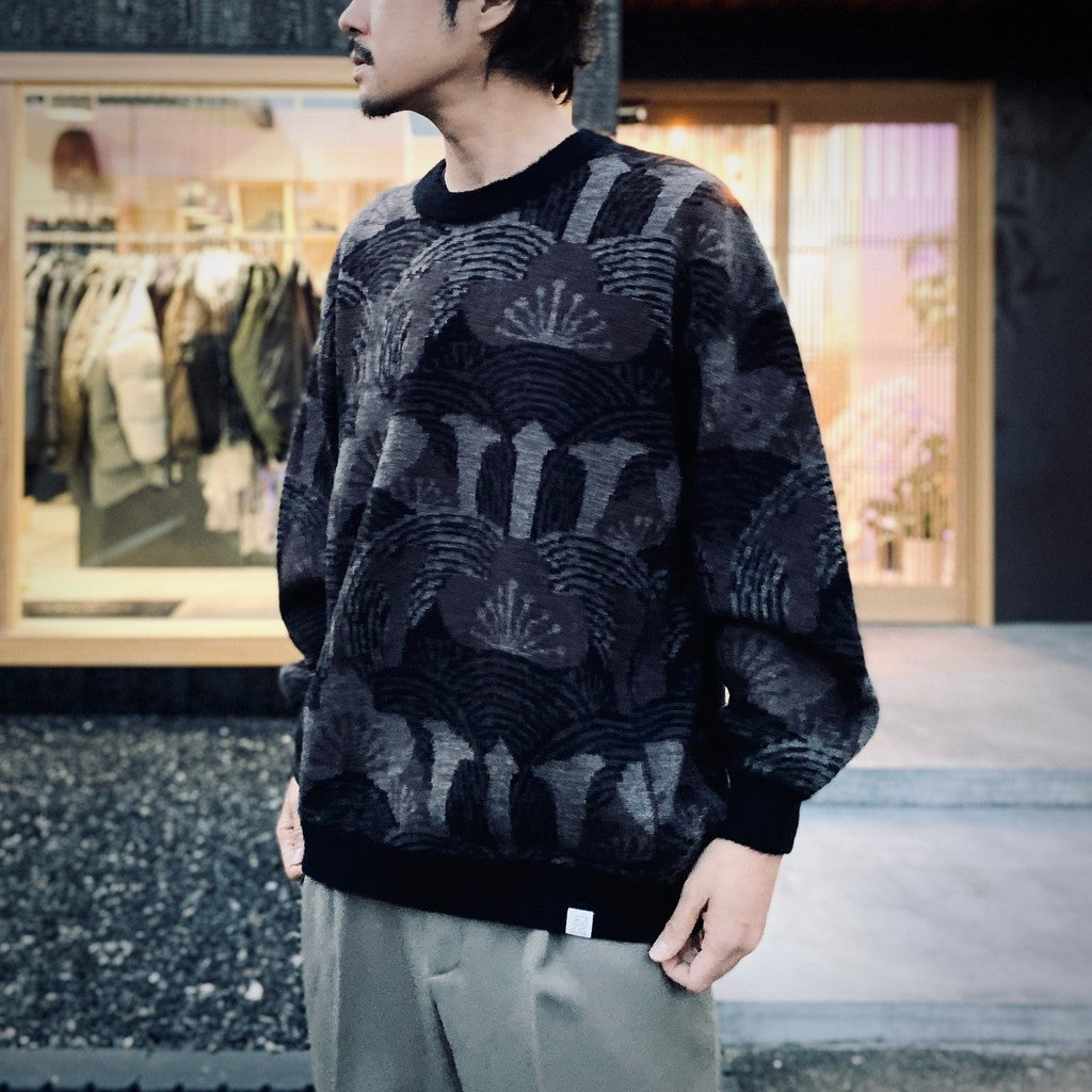 KABUTO MOHAIR CREW KNIT #Black/Grey [25FW_KN01]